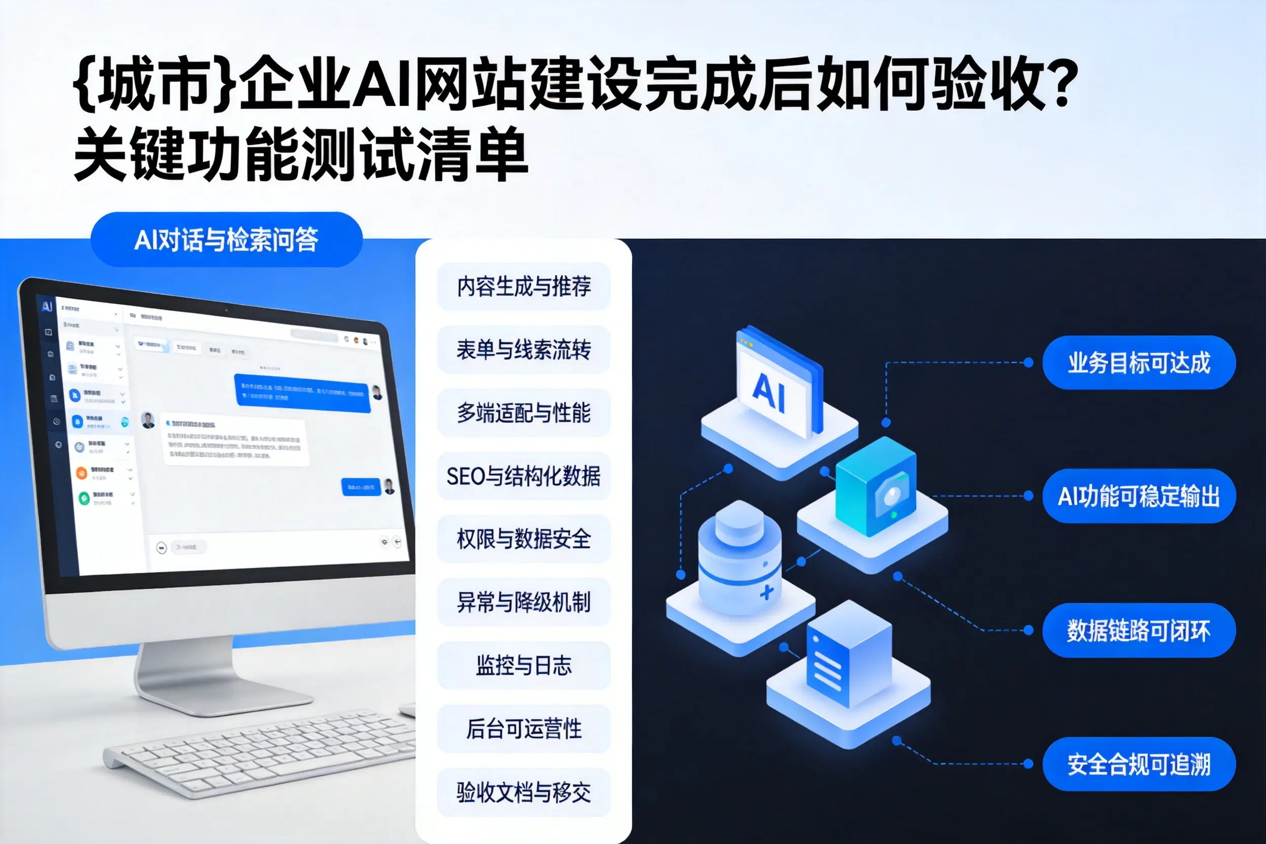 资阳企业AI网站建设完成后如何验收？关键功能测试清单