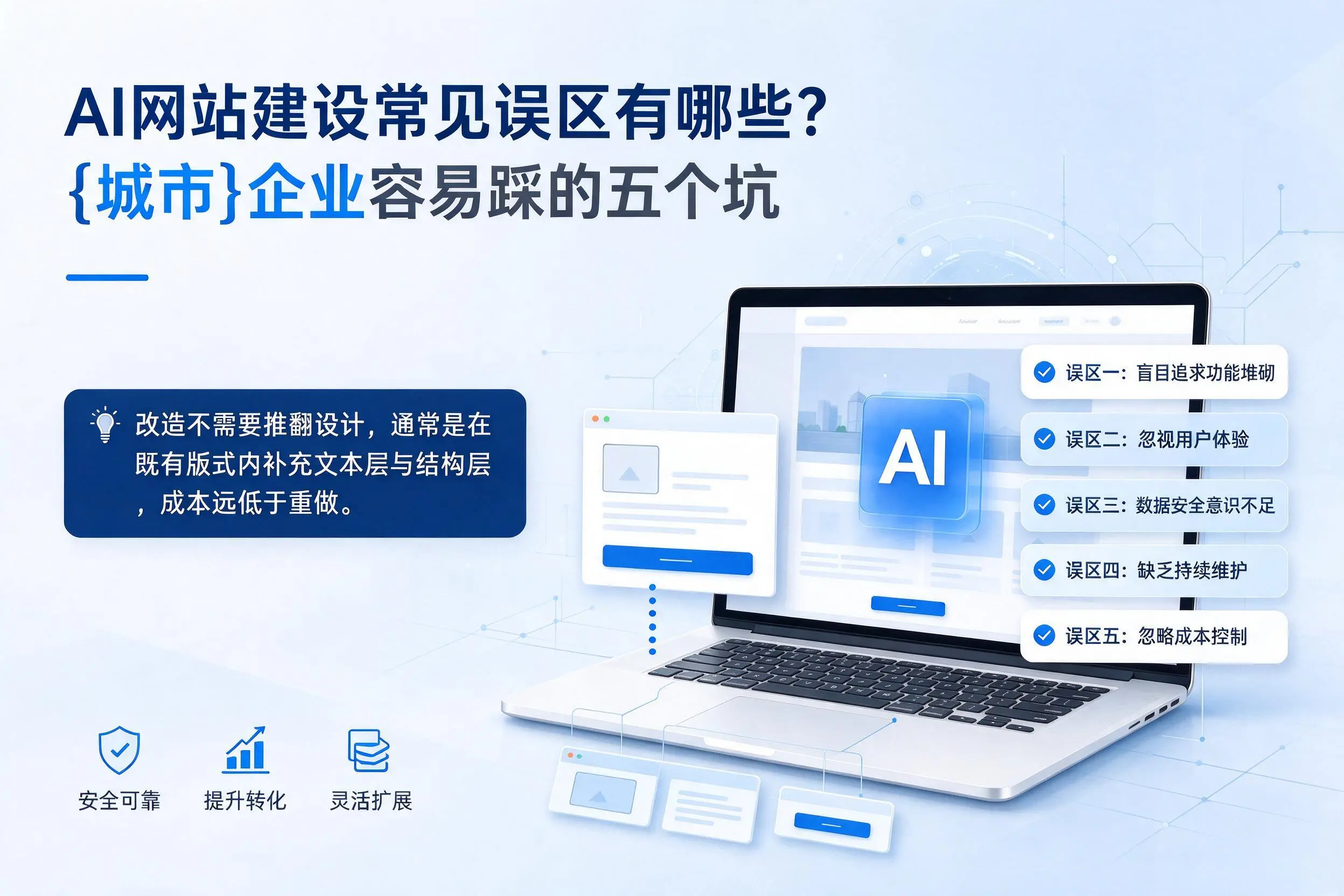 AI网站建设常见误区有哪些?资阳企业容易踩的五个坑