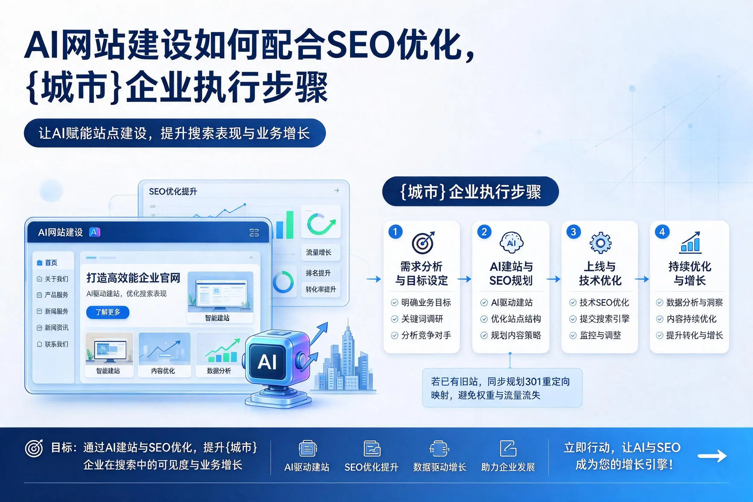 AI网站建设如何配合SEO优化,资阳企业执行步骤