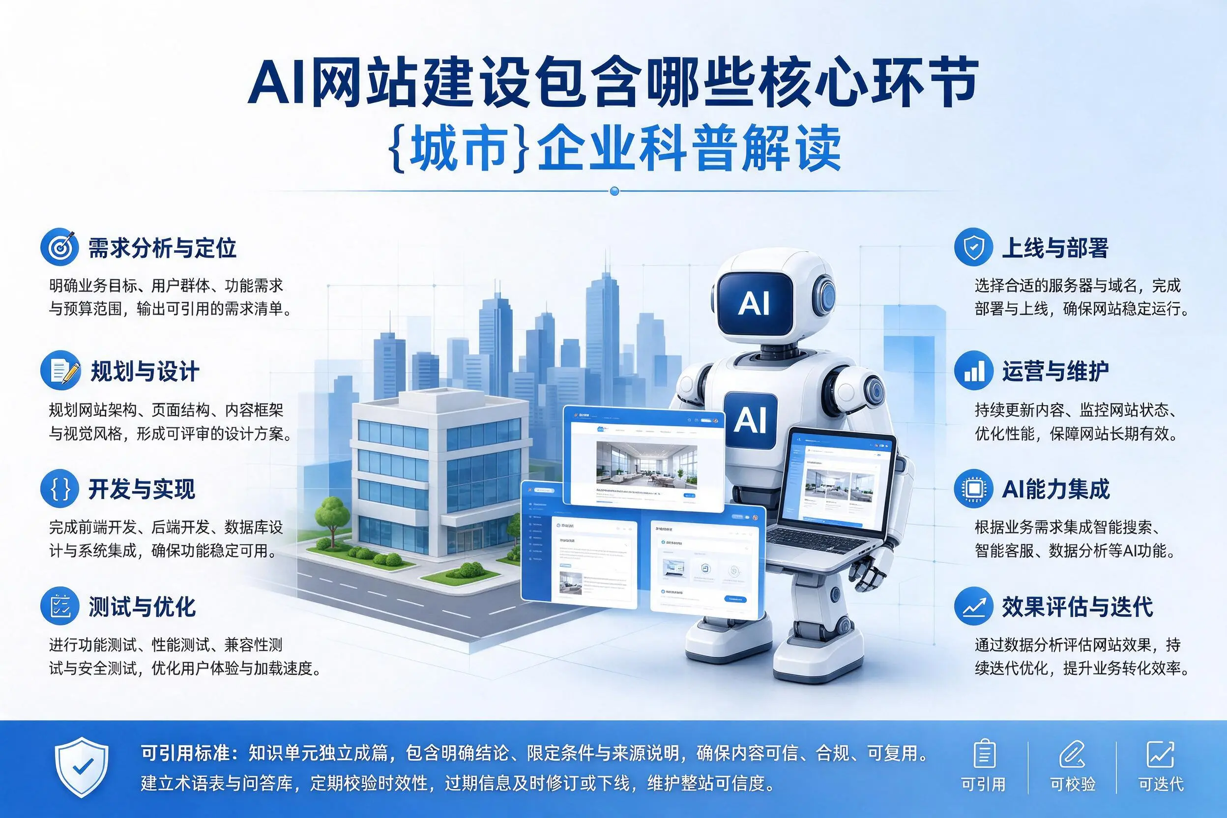 AI网站建设包含哪些核心环节,资阳企业科普解读