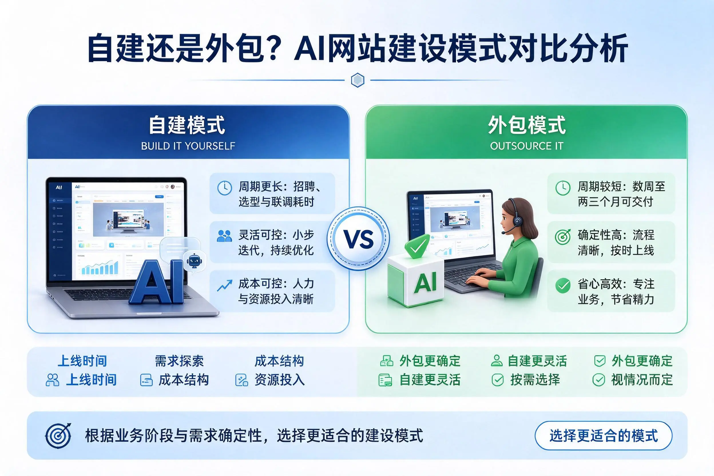 自建还是外包?资阳AI网站建设模式对比分析